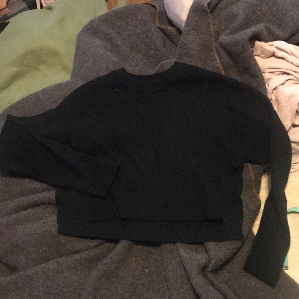Cropped black sweater